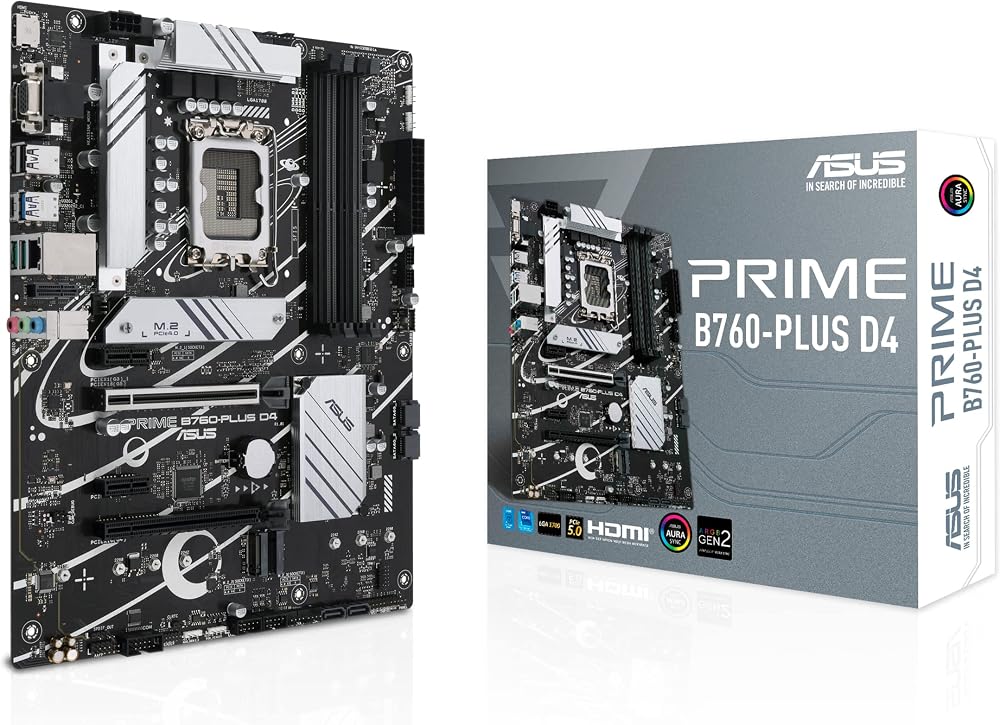 ASUS Prime B760-PLUS D4 Motherboard Intel B760 LGA 1700 DDR4 PCIe 5.0 2.5Gb