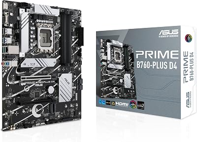 ASUS Prime B760-PLUS D4 Motherboard Intel B760 LGA 1700 DDR4 PCIe 5.0 2.5Gb