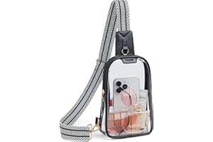 Mroede Clear Bag for Stadium Events Clear Concert Bag Purse for Women Men Clear Crossbody Sling Bag Stadium Approved Sports