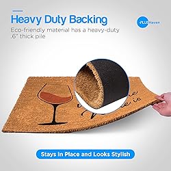 PLUS Haven Coco Coir Door Mat with Heavy Duty