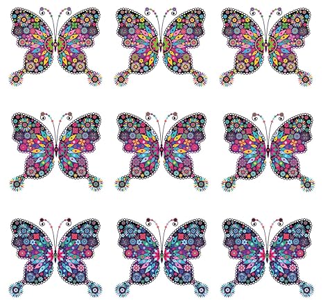 Eurographics Vintage Butterflies Deko Set, Kunststoff, Magnete, 20.5 x 11.5 x 1.8 cm