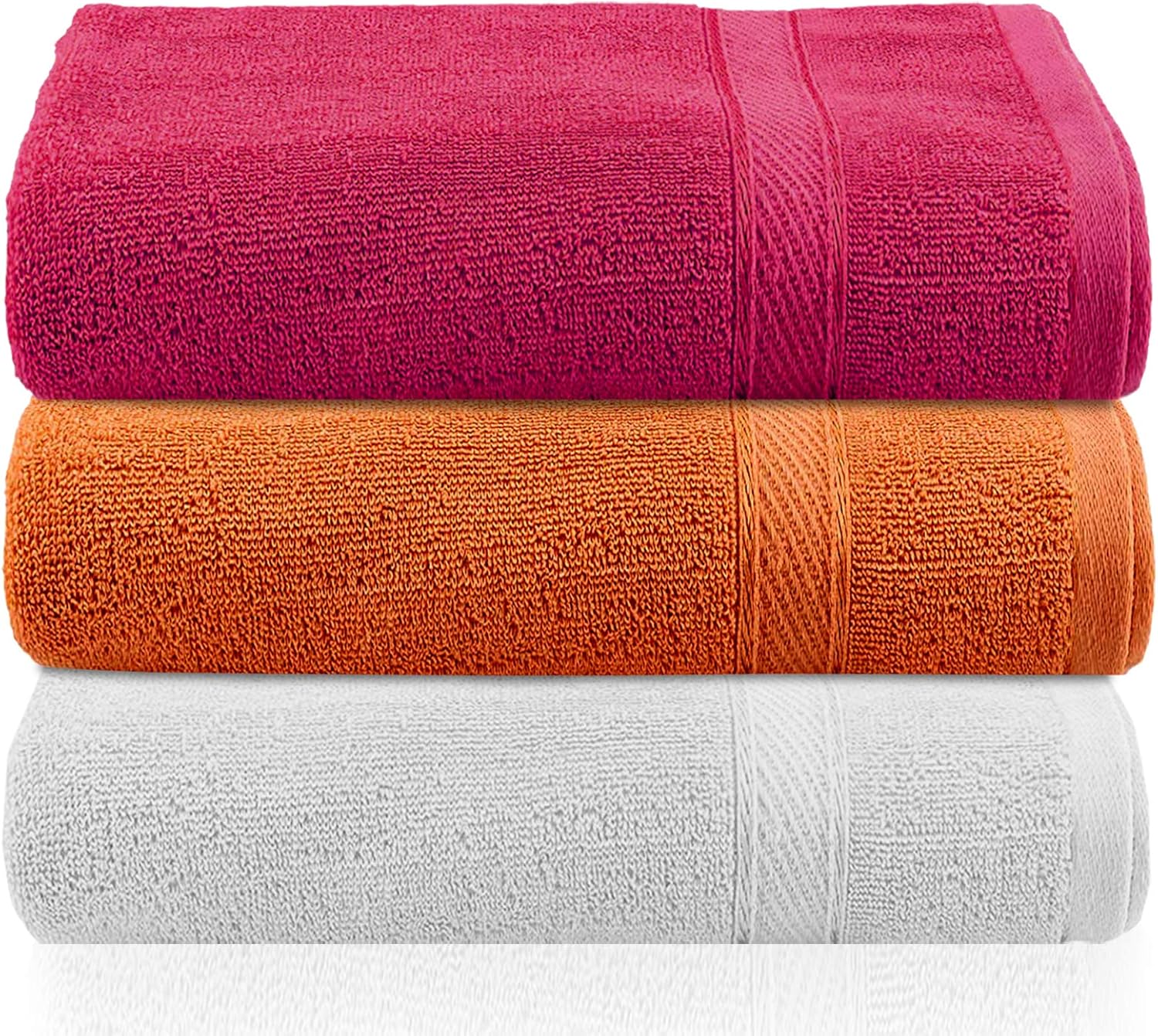 Keshav Industries Cotton 3 Pieces Bath Towel Super Soft, Fluffy, and