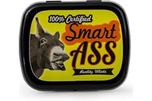 100% Smart Ass Mints – Gift for Sarcastic People – Funny Gifts for Men – Funny Mint Tins - Stocking Stuffers for Friends – Peppermint Mints – Smartass - Donkey Gifts - Reality Mints