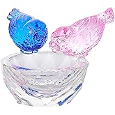 Qianwei Crystal Bird Figurine Collectible - Handmade Glass Animals Figurines Crystal Office Desk Table Home Decor Paperweight