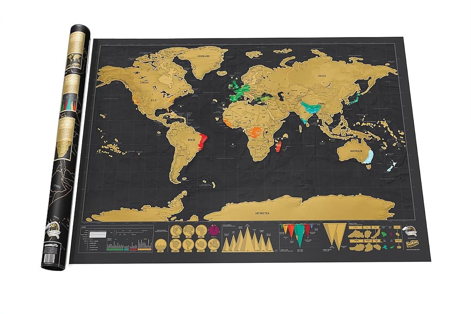 nero | 82x 60cm CEINTER Mappa del mondo di Grattare di Rame e Materiale di Stagno Muro Poster Regalo Perfetto per i Viaggiatori