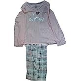 I Heart Coffee Rose Blush Pink 2 Piece Knit Long Sleeve Pajama Sleep Set - Small