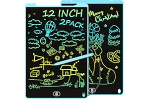 2 Pack 12 Inch LCD Writing Tablet for Kids, Electight Colorful Doodle Board, Eye Protection Drawing Tablet with Lock & Erase FUNC, Birthday Gifts Education Toys for 3-8 Years Old Boys and Girls - Blue