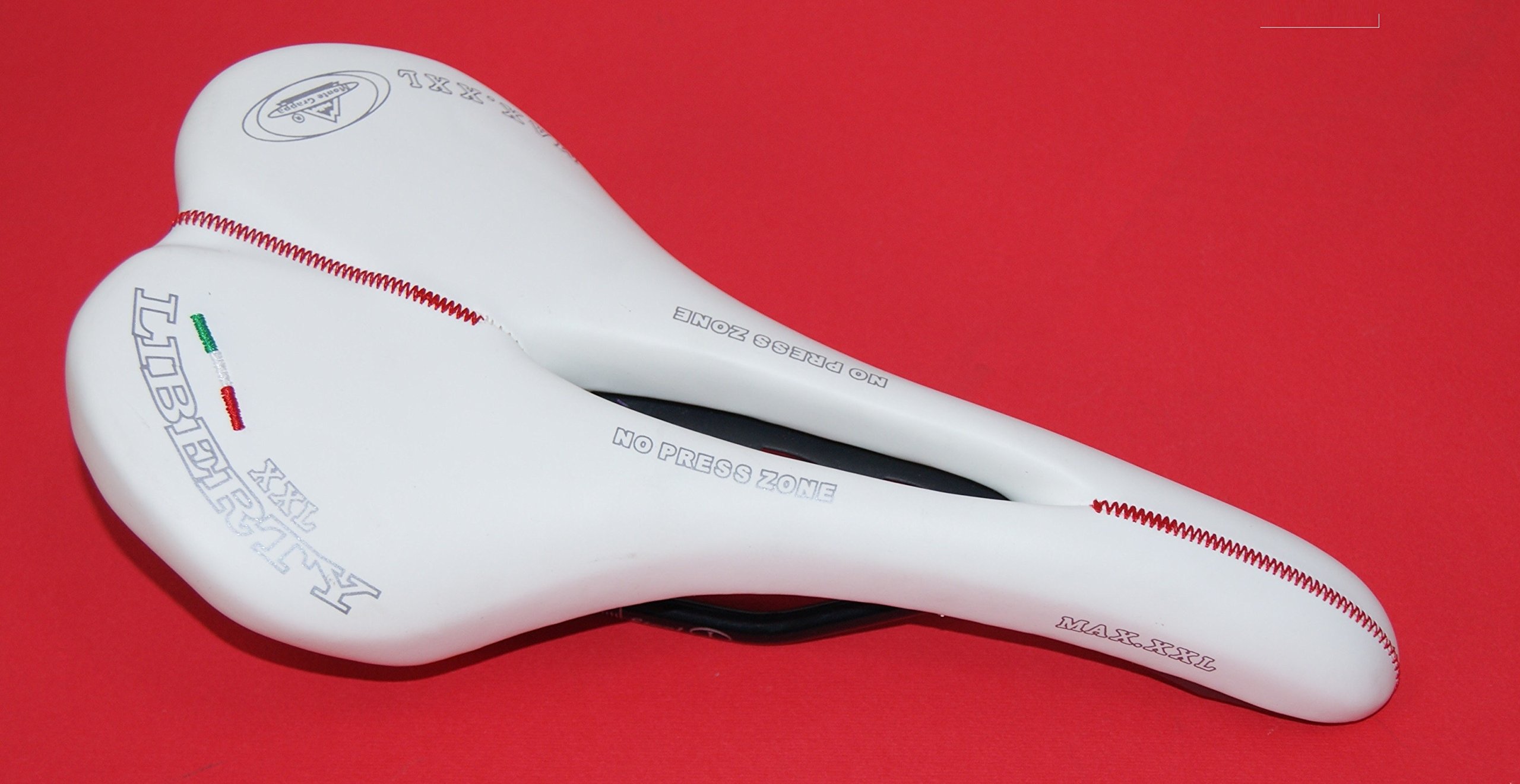 MONTEGRAPPA "LIBERTY" saddle with prostate exhaust ideal for Road and Racing bikes - Fixed Gear - Fixed / White