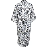 CRAFT KALA Women's Kimono Robe Long Robes with Peacock and Blossoms Printed Kimono Nightgown