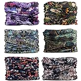 KINREE 6 PCS Summer UV Protection Multi-function Headband Neck Gaiter Head Wrap Headwear Face Mask Magic Scarf Bandana