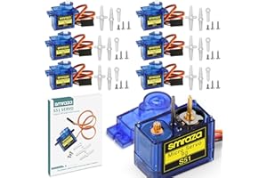 SMRAZA SG90 9g Micro Servo Motor : Mini Servos for RC Robot/Car/Plane Micro Servos Metal Gear with Cable for Arduino Kit (6pc)
