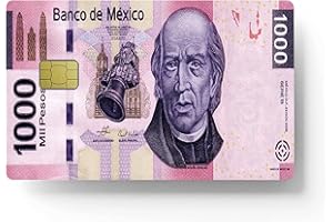 siayaharu Mexican 1000 Peso Picture Debit Card Skins No Bubble Slim Waterproof Anti-Wrinkling Removable Vinyl Credit Card Stickers
