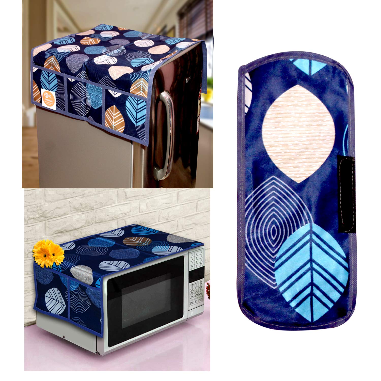 KANUSHI Industries® Fridge Covers/Refrigerator Cover + 1 Pc Handle