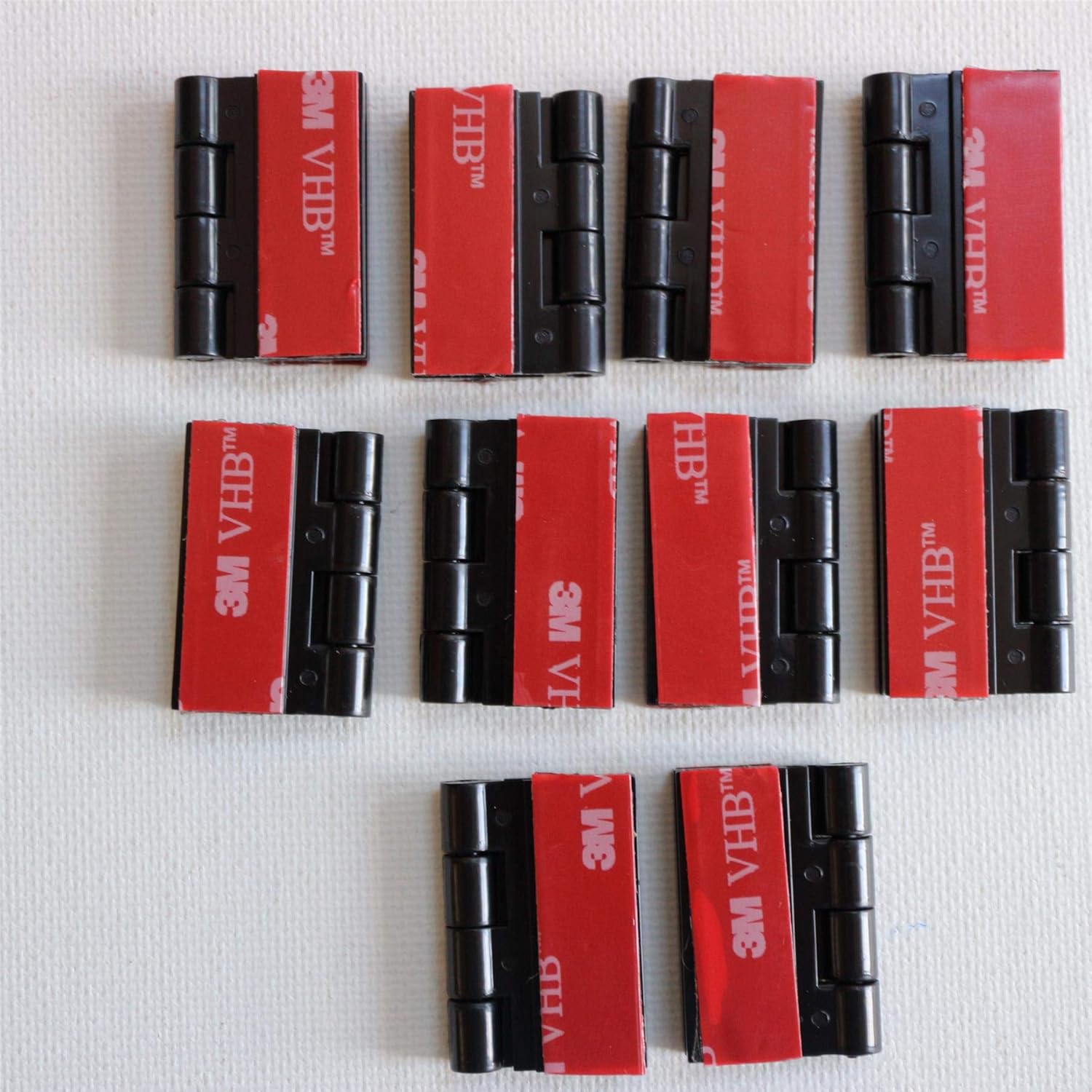 10x Black Acrylic Piano Hinges - No Glue Required. Black Plastic 32mm - Image 5