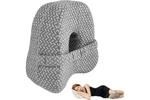 Knee Pillow, Side Sleeper's Leg Support Pillow, Gray Strap Butterfly-Shaped Openwork Leg Cushion Suitable for Leg, Spine, Joi
