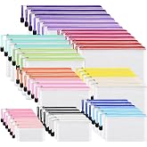 EOOUT 48pcs Mesh Zipper Pouch, Waterproof Zipper Bags, 8 Sizes Plastic Travel Pouch, 15 Colors, Multipurpose for Board Game, Travel Storage, School Supplies, Office Appliances, Home Organize