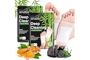 20PCS Foot Pads, Natural Bamboo Vinegar Ginger Powder Foot Pads