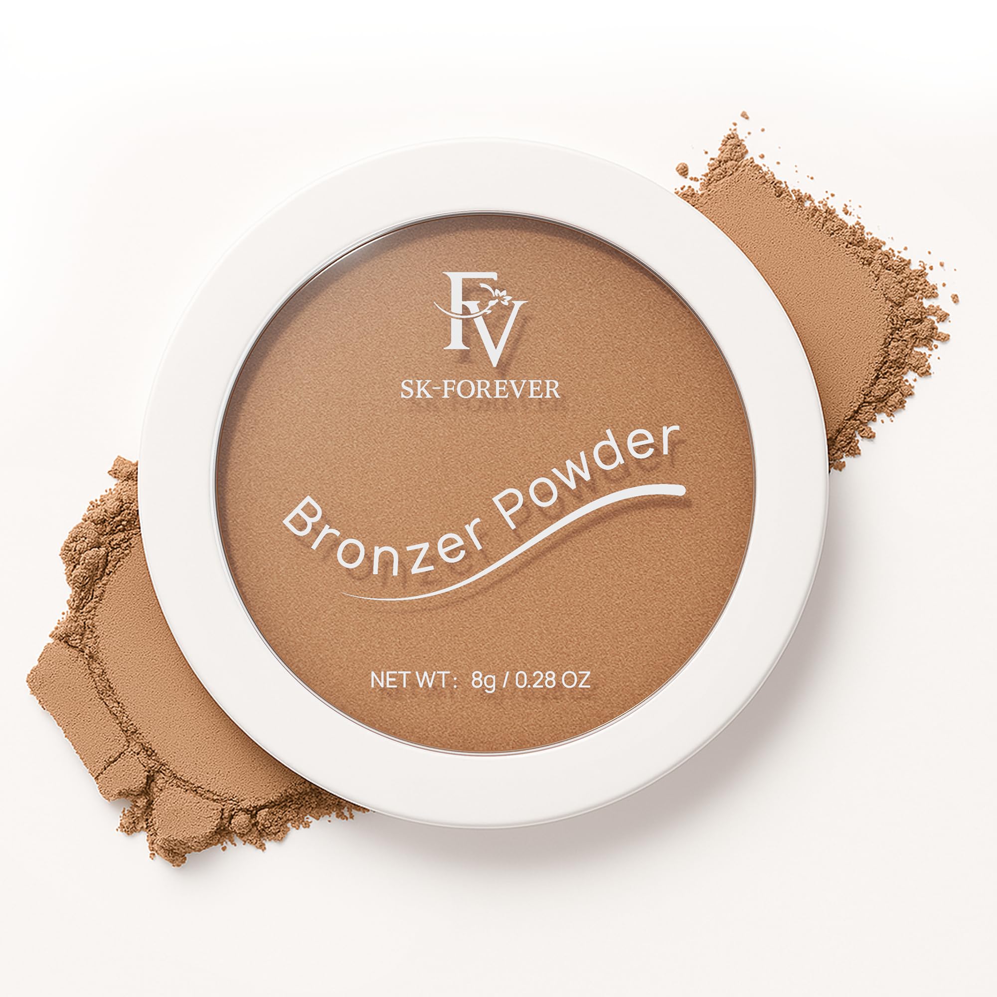 FV Bronzer Powder, Long Lasting Waterproof Silky Bronzing Powder, Sunkissed Glow Makeup Finish, Talc-Free Bronzers for Women (Deep Bronzer, 8g)