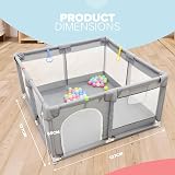 Kidoola Baby Playpen 127x127cm with Padded Frame & Mesh Walls - Grey view 2
