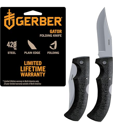 Amazon.com: Gerber Gear 06079N Gator Folding Knife, Serrated Edge