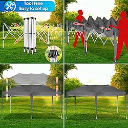 TOOLUCK 10x20 Pop Up Canopy Tent Waterproof Outdoor