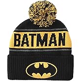 Bioworld Batman Logo & Name Text Black Cuff Beanie