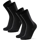 DANISH ENDURANCE Merino Wool Liner Hiking & Walking Socks, Blister Socks, Thermal, Breathable, for Men and Women - 2-Pack