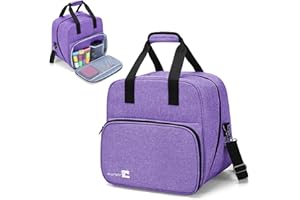 Yarwo Sewing Machine Carrying Case with Bottom Wooden Board, Universal Sewing Machine Tote Bag Compatible for Most Standard S