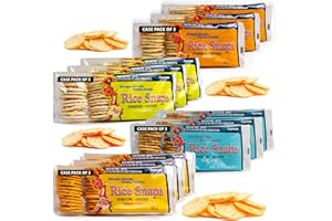 Club Supreme Rice Snaps Variety Pack - 3 BBQ, 3 Original, 3 Sesame, 3Cheese Flavors | Oven Baked, Low Fat, Crisp Crackers - 1