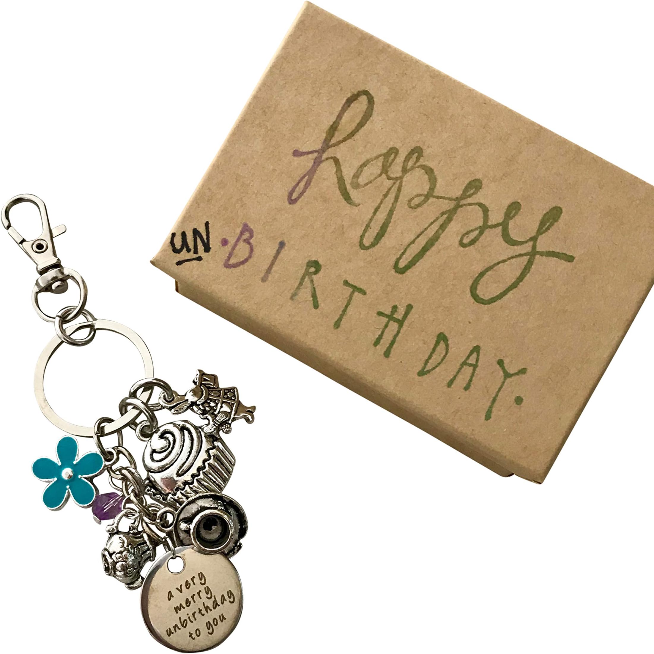 Very Merry Un-Birthday to You Keepsake Key Chain with Gift Packaging Alice in Wonderland Lover Birthday Present