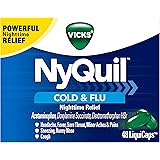Vicks NyQuil Cold and Flu Nighttime Relief LiquiCaps, 48 Count