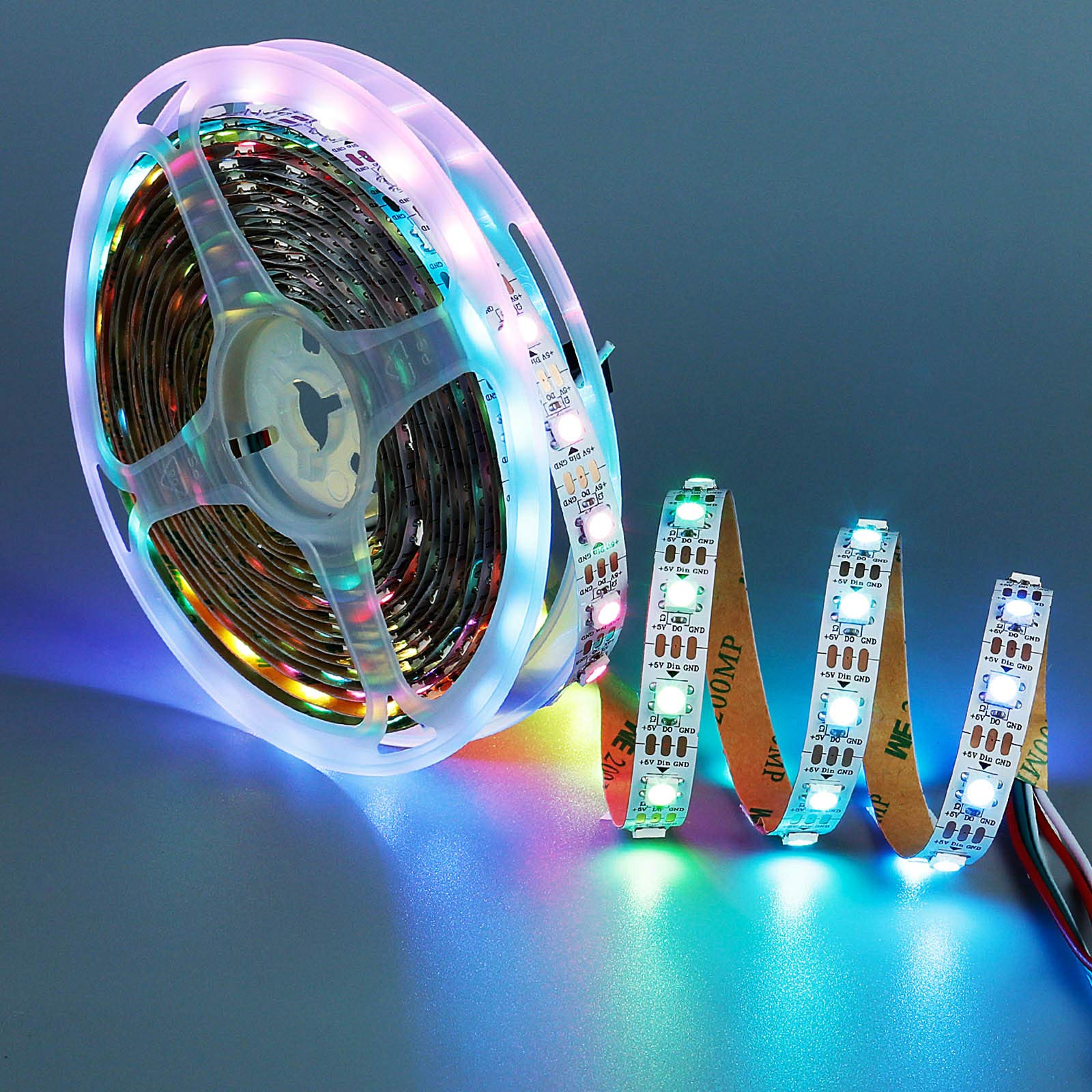 5v Addressable Rgb 5v 16 4ft 5m Ws2812b Individually Addressable Rgb Led Strip ...