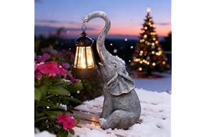 Goodeco Elephant Statue for Garden Decor with Gift Appeal - Ideal Gifts for Women, Mom or Birthdays, Beautifully Crafted Outdoor & Home Decor to Wow Your Guests (11" Elephant)
