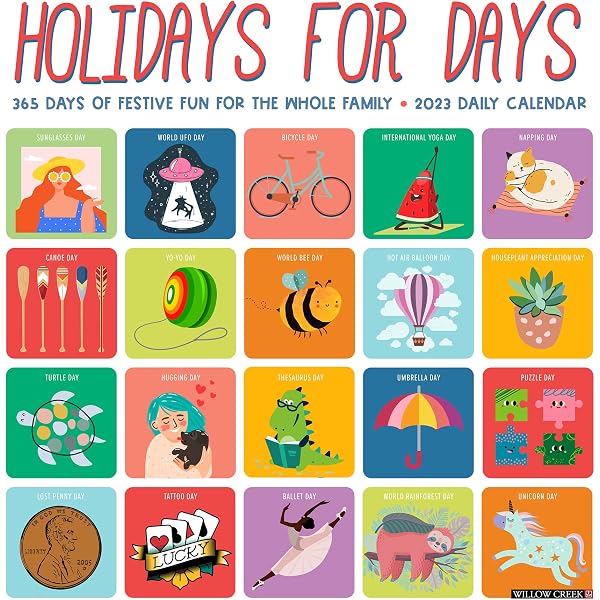 Holidays for Days 2023 Wall Calendar: Willow Creek Press: 9781549226328:  Amazon.com: Books