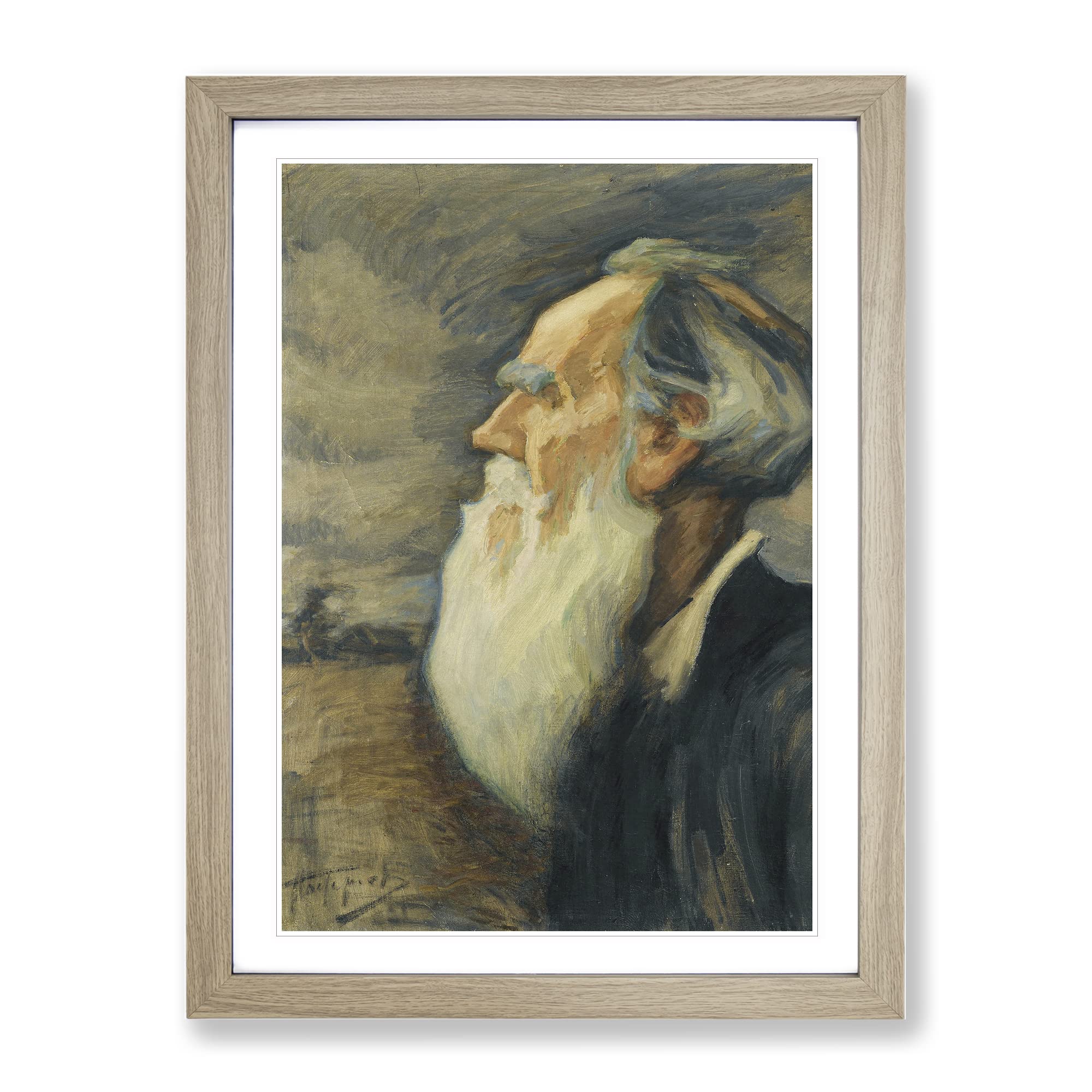 Leonid Pasternak Art Classic Painting Framed Wall Art Print, Ready to Hang Picture for Living Room Bedroom Home Office Décor, Oak A4 (34 x 25 cm)