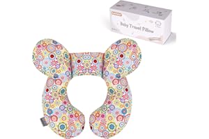 KAKIBLIN Baby Neck Pillow, Upgraded Baby Support Pillow,Baby Neck Support Pillow for Carseat, Newborn Neck Support for Car Seat,Pushchair,Travel (Flower)