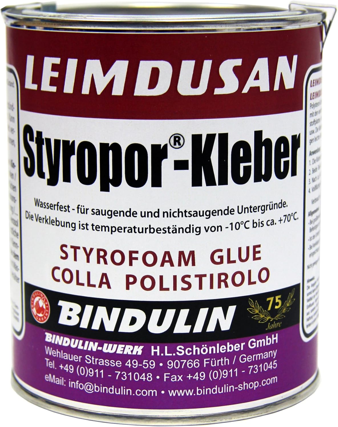 Leimdusan Styropor Kleber 620g Dose Klebstoff Zur Verklebung Styropor Styrodur Styroporkleber Mauerwerk Putz Holz Pappe Hartfaserplatten Glas Metall Blech Gewebe Glas Pvc 620 Gramm Amazon De Baumarkt