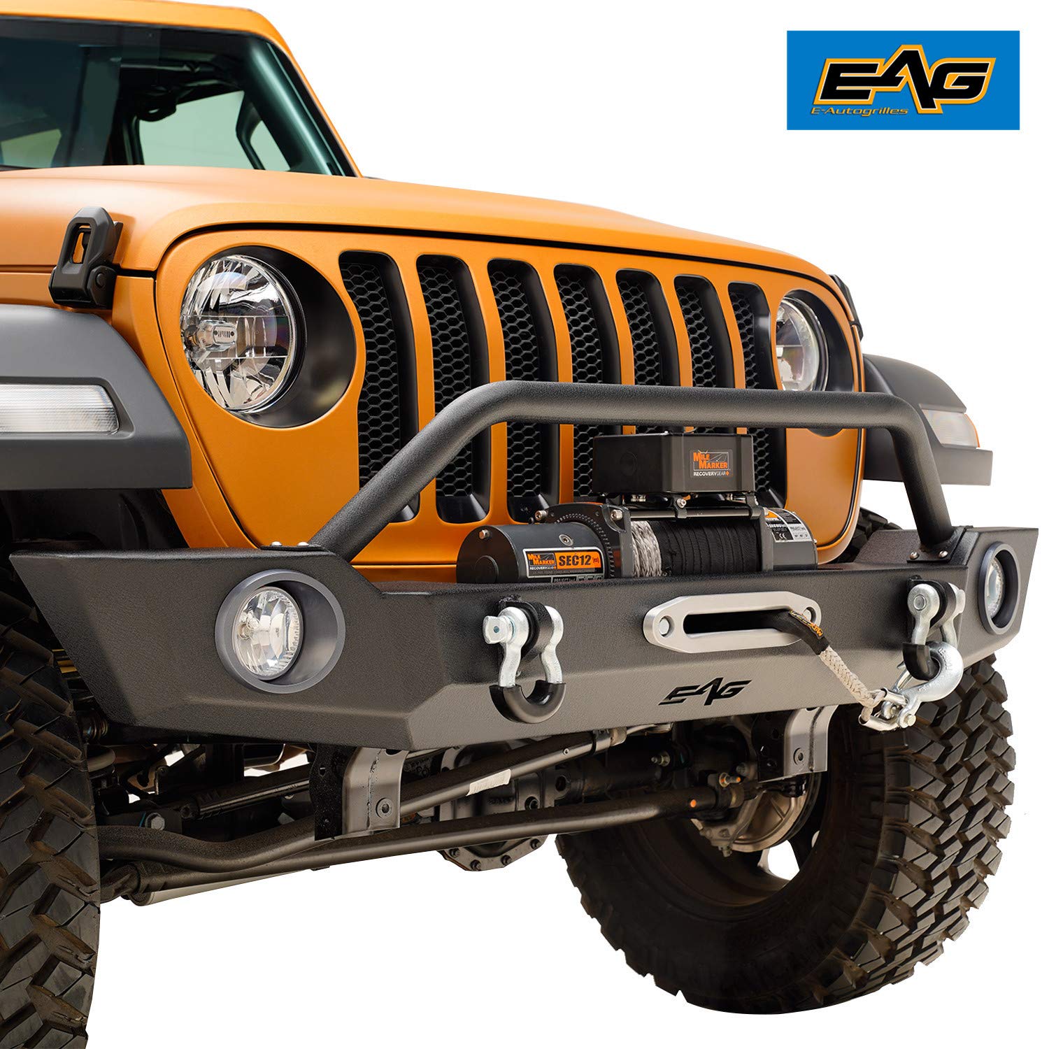 EAG Heavy Duty Front Bumper Offroad with Fog Light Housing Fit for 18