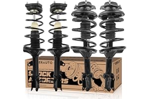 KUIPERAUTO 171404 171405 171406 171407 Complete Front Rear Struts Coil Spring Assembly Compatible for 2000-2006 Hyundai Elantra Front & Rear Set of 4 Replacement Shock Absorbers