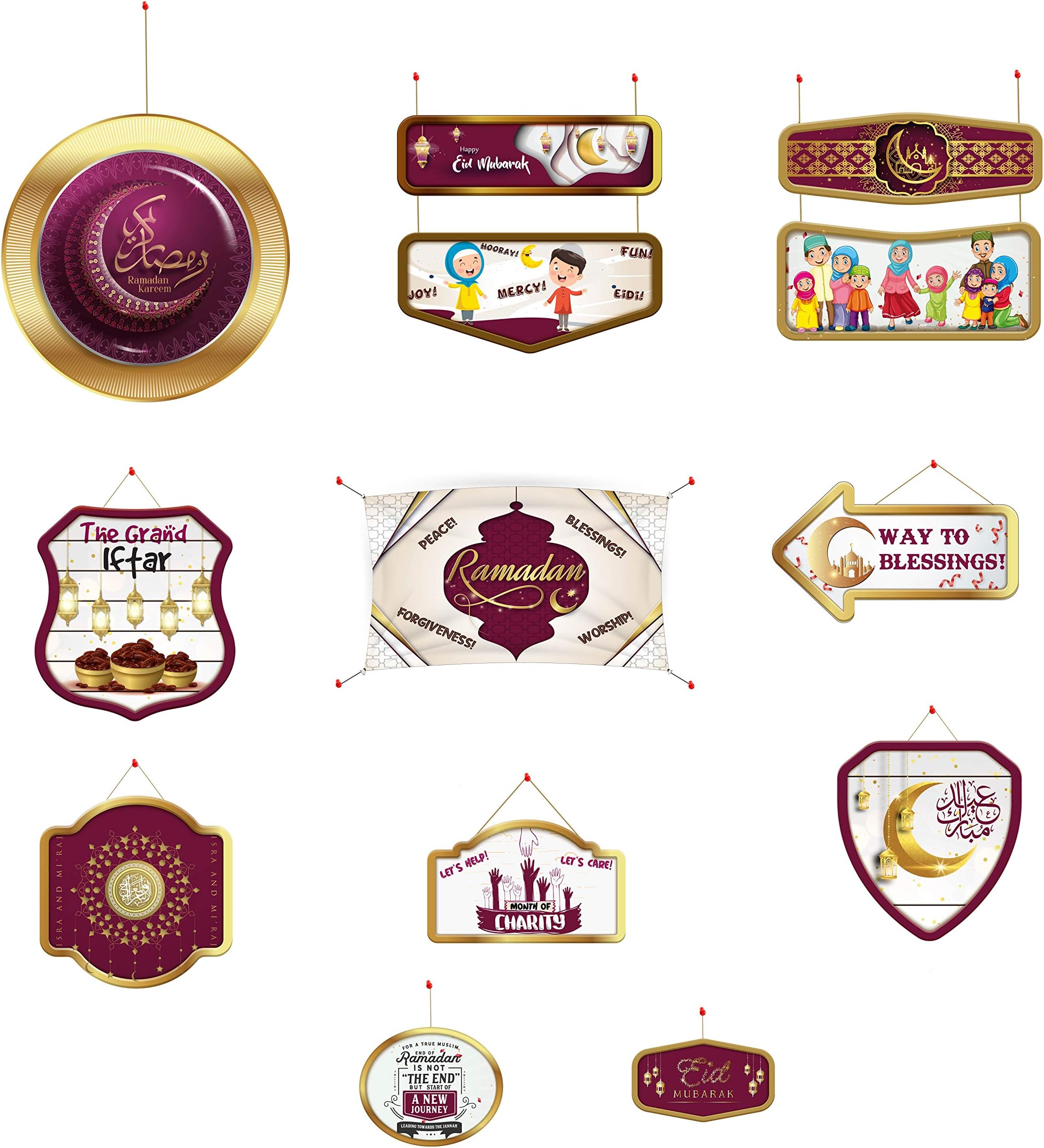 Eid Mubarak Decorations, Ramadan Kareem,Eid Party Supplies, Eid Decorations