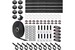 AORUICN 98 Pcs Cable Management Kit, Adhesive Cable Clips Cord Organizer, Cable Sleeve Split Sleeving, Under Desk Cord Holder Adjustable Fastening Cable Straps, for Computer,TV,Office,Car,Desk,Home