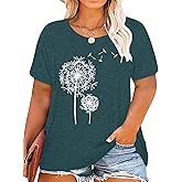 Plus Size Top Dandelion Shirt Women Inspirational Graphic Tee Spread Kindness Tshirt Women's Flower Tops