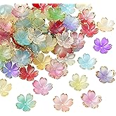 LEGENTLISUR 200Pcs Cherry Blossom Acrylic Flower Beads for Jewelry Making Gradient Floral Spacer Beads for Bracelets Necklaces Earrings Wedding Christmas Prom Hawaii DIY Craft Supplies