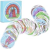 Natudeco 78Pcs Round Tarot Cards, Tarot Cards for Beginners Board Game Fortune Telling Game Vintage Divination Tools for All Skill Levels
