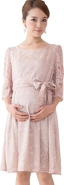 Amazon Co Jp スウィートマミー Sweet Mommy 日本製 総レース フォーマル ワンピース 授乳服 マタニティ 服 ファッション小物