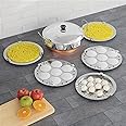 Ecom Stainless Steel Idli Cooker Multi Kadai Steamer with Copper Bottom All-in-One Big Size 5 Plate 2 Idli | 2 Dhokla | 1 Patra | Momo's
