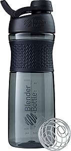 BlenderBottle SportMixer Twist Cap Tritan Grip Shaker Bottle, 28-Ounce, Black