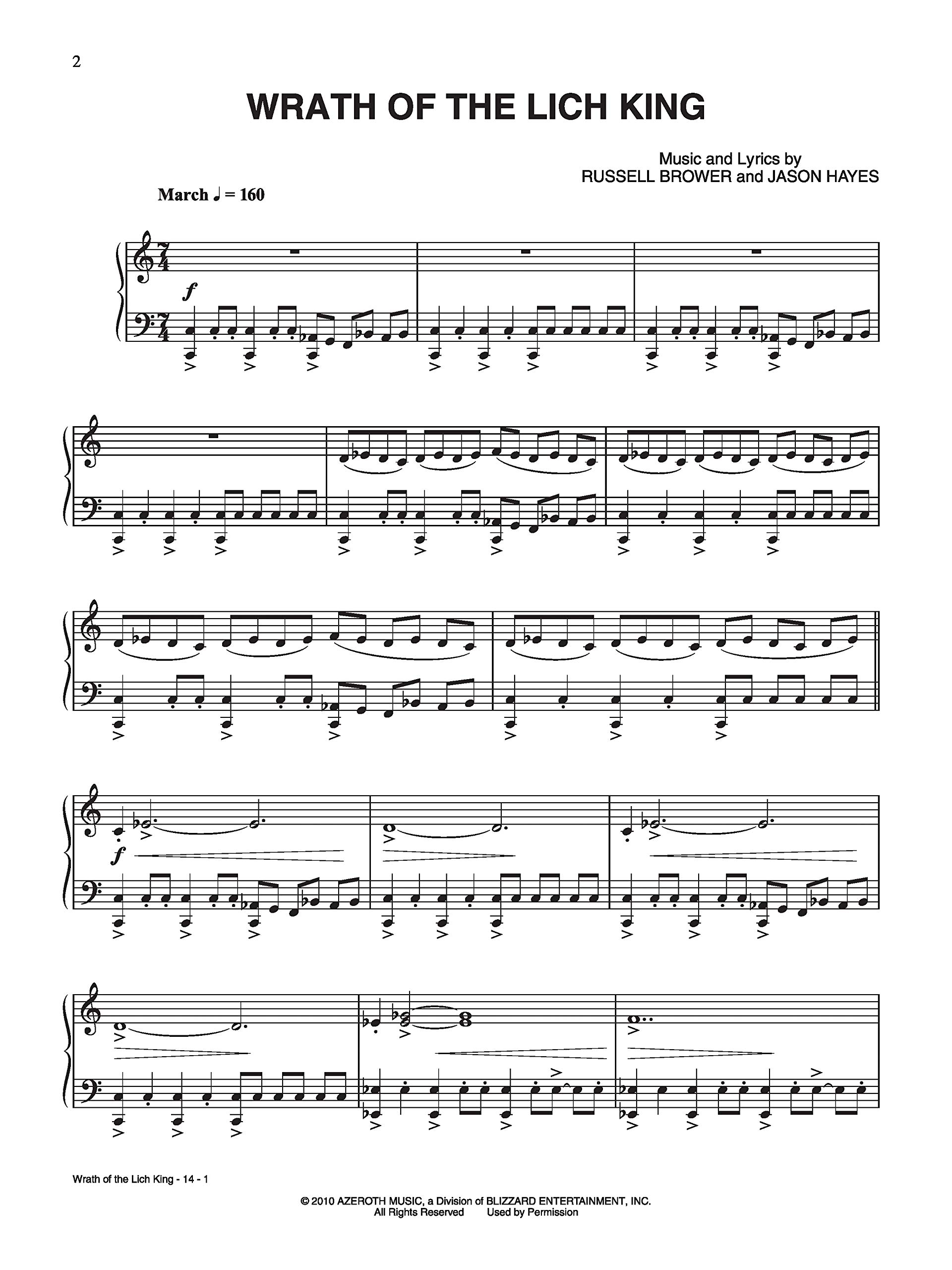 Wrath Of The Lich King From World Of Warcraft Piano Vocal Chords Sheet Original Sheet Music Edition Alfred Music 9780739074992 Amazon Com Books