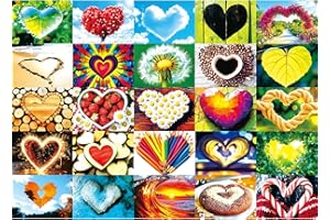 BLUEFOREST Love Heart 1000 Piece Puzzle for Adults Valentine's Love Collage Puzzles for Adults 1000 Pieces Colorful Love Shaped Jigsaw Puzzles 1000 Pieces Family Challenging Puzzle (27.5"X19.6")