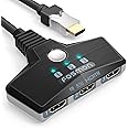 Fosmon 3 in 1 Out HDMI Switch with Pigtail Cable 4K 60Hz, 3x1 Switcher Supports UHD 3D HDR Full HD 1080P HDMI Splitter Hub Co